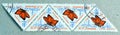 Cancelled postage stamps printed by Romania, that show Scarce Copper Chrysophanus virgaureae butterfly