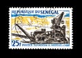 Cancelled postage tamp printed by Senegal, that shows Exploitation of phosphate