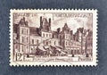 Cancelled potage stamp printed by France, that shows Castle Fontainebleau