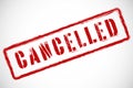 Cancelled red stamp