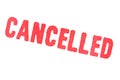 CANCELLED - red Rubber Stamp on white background. Royalty Free Stock Photo