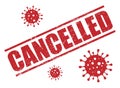 Cancelled covid. Red stamp Royalty Free Stock Photo