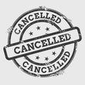 Cancelled rubber stamp isolated on white.