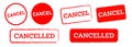 cancelled stamp label sticker circle and square sign annulment rejected ban symbol