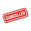 Cancelled stamp. cancelled square grunge sign. vector element icon in red color with rustic effect