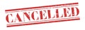 Cancelled stamp. Vector banner distressed. Cancelled vintage grunge sign in red ink