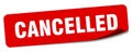 cancelled sticker. cancelled label