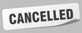 cancelled sticker. cancelled label