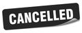 cancelled sticker. cancelled label