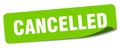 cancelled sticker. cancelled label