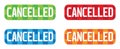 CANCELLED text, on rectangle, zig zag pattern stamp sign. Royalty Free Stock Photo