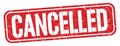 CANCELLED text written on red stamp sign Royalty Free Stock Photo
