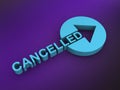 cancelled word on purple