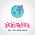 Cancer awareness cycling race or competition. ride for a good cause and charity