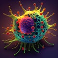 Cancer cell attacking healthy cells