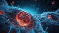 Cancer cell metastasis disease anatomy concept as growing malignant tumor on organ inside human body. 3D illustration