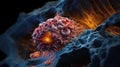 Cancer cell metastasis disease anatomy concept as growing malignant tumor on organ inside human body. 3D illustration