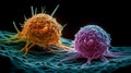 cancer cells on black background Royalty Free Stock Photo