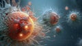 Cancer cells, oncology or coronavirus realistic illustration