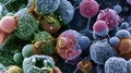 Cancer cells under a microscope Royalty Free Stock Photo
