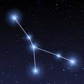 Cancer constellation map in starry sky