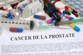 French prostate cancer concept with drugs