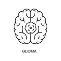 Cancer glioma line icon vector cancer malignant disease Royalty Free Stock Photo