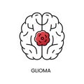 Cancer glioma line icon vector cancer malignant disease Royalty Free Stock Photo