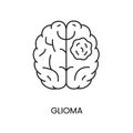 Cancer glioma line icon vector cancer malignant disease Royalty Free Stock Photo