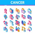 Cancer Human Disease Isometric Icons Set Vector