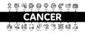 Cancer Human Disease Minimal Infographic Banner Vector