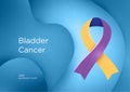 Bladder Cancer awareness month in July. Marigold and Blue and Purple color ribbon Cancer Awareness Products.