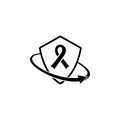 cancer insurance . Element of insurance in shield icon. Premium quality graphic design icon. Signs and symbols collection icon for