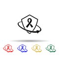 Cancer insurance multi color style icon. Simple glyph, flat of insurance icons for ui and ux, website or mobile application