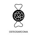 Cancer osteosarcoma line icon vector cancer malignant disease