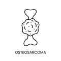 Cancer osteosarcoma line icon vector cancer malignant disease