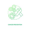 Cancer prevention dark green concept icon