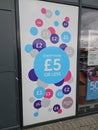 Cancer Research UK Superstore Window charity Shop Sign