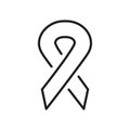 Cancer Ribbon Loop Line Icon. Hiv Awareness Day Linear Symbol. Support People with Cancer Sign. Hope, Tolerance