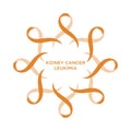 Cancer ribbon orange color representing the support of tackling cancers