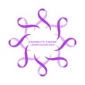 Cancer ribbon purple color representing the support of tackling cancers