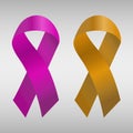 Cancer ribbon in the purple and orange gradient. Vector illustration Royalty Free Stock Photo