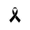 Cancer ribbon silhouette icon. Clipart image