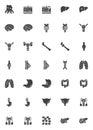 Cancer types vector icons set