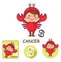 Cancer vector collection. zodiac signs Royalty Free Stock Photo