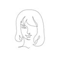 Cancer woman astrological sign. Beautiful girl in line art style Royalty Free Stock Photo