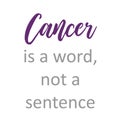 Cancer is a word, not a sentence- Cancer survivor quotes