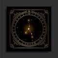 Cancer zodiac constellation symbol with modern, esoteric and boho styles Royalty Free Stock Photo