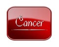 Cancer zodiac icon red glossy Royalty Free Stock Photo