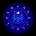 Cancer zodiac sign, horoscope symbol, vector illustration Royalty Free Stock Photo